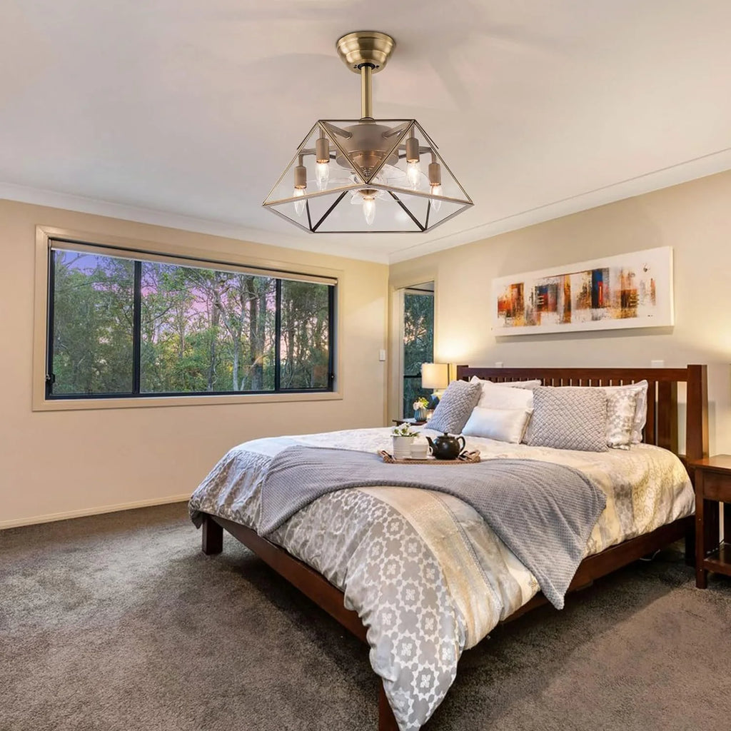 18.5'' Caged Ceiling Fan with Lights Remote Control G834466