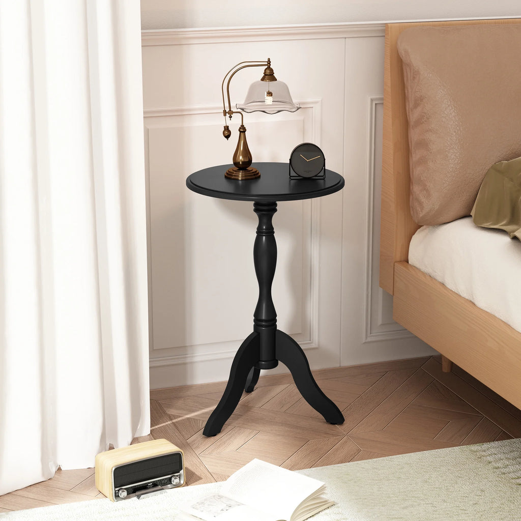 Round Small Wooden End Table D710