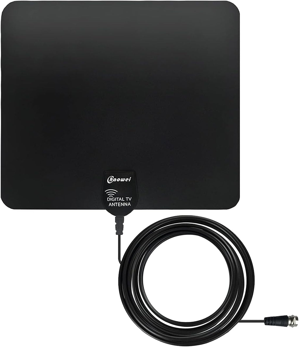 HD Digital TV Antenna with Built-in Signal Booster and 16.5 Feet Coaxial Cable, Pack of 2 E89815