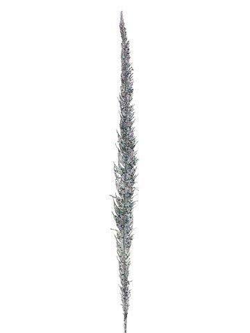 Silver Glittered Feather Spray 12 Pieces W3293