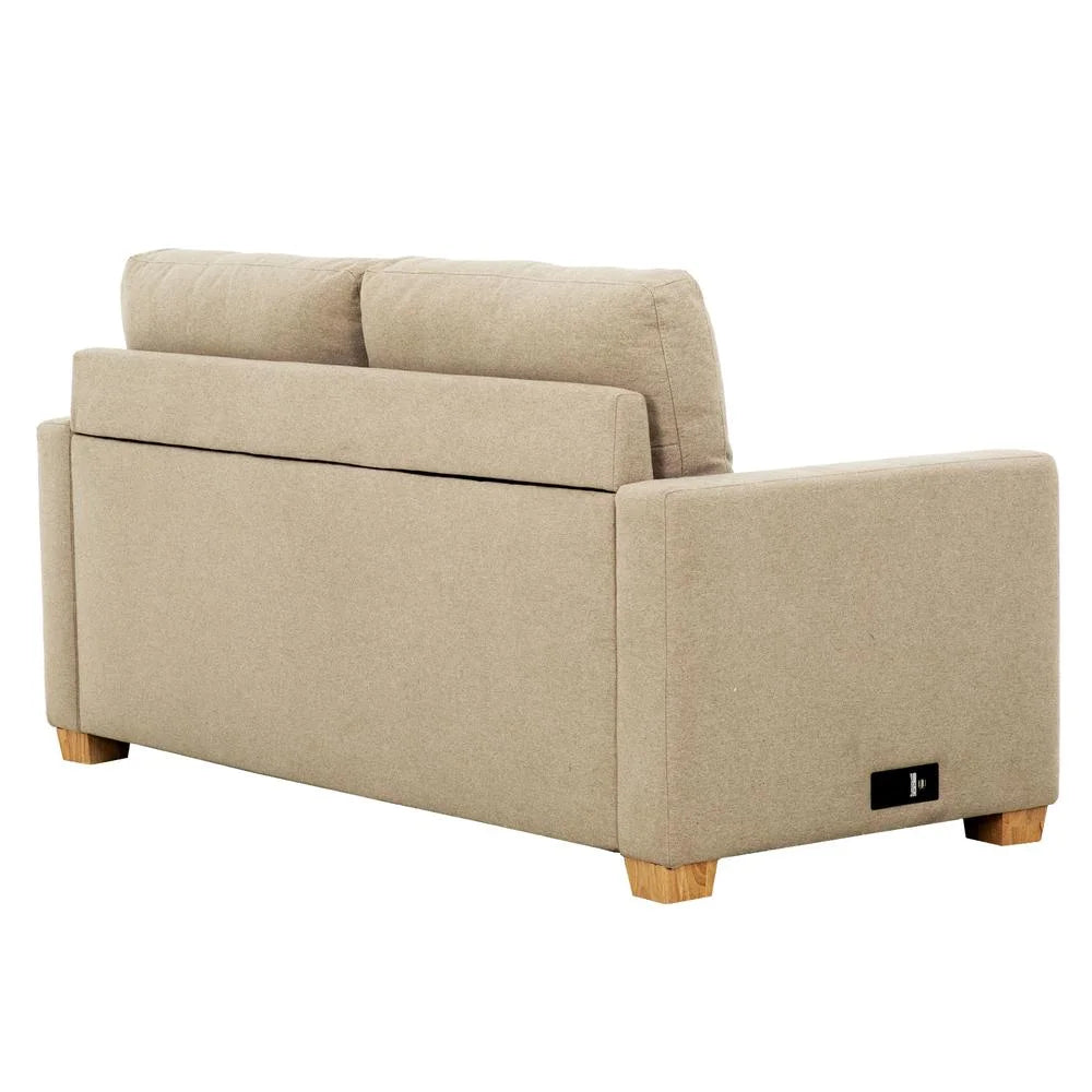Beige Convertible Full Sleeper Sofa with USB Port K73354