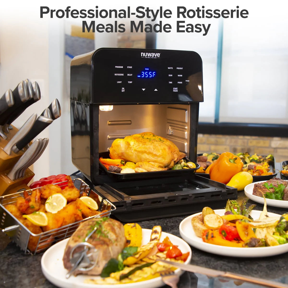 15.5-Quart 1800W Air Fryer with 100 Presets N5523