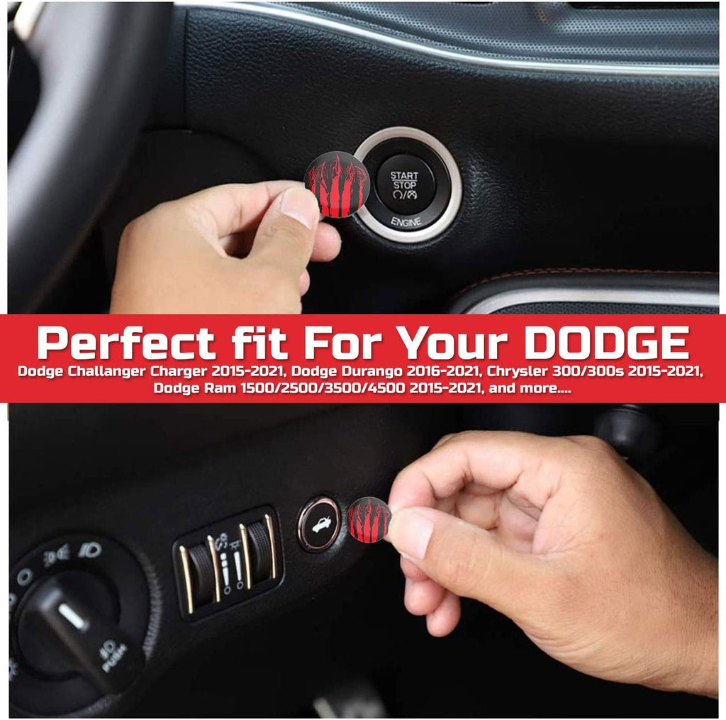 Engine Start Stop Button Overlay Ruby Red Sticker Emblem J274