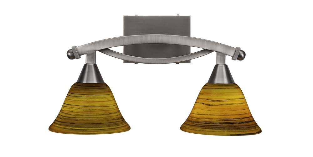 Two Light Bath Bar Brushed Nickel Finish with Glass P182