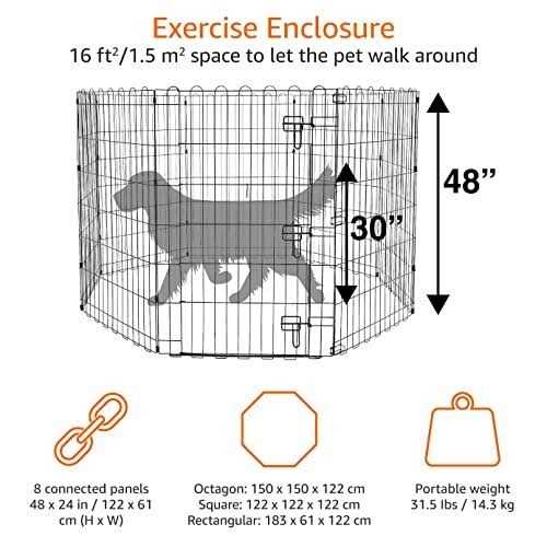 Foldable Metal Pet Dog Exercise Fence Pen with Gate G894201