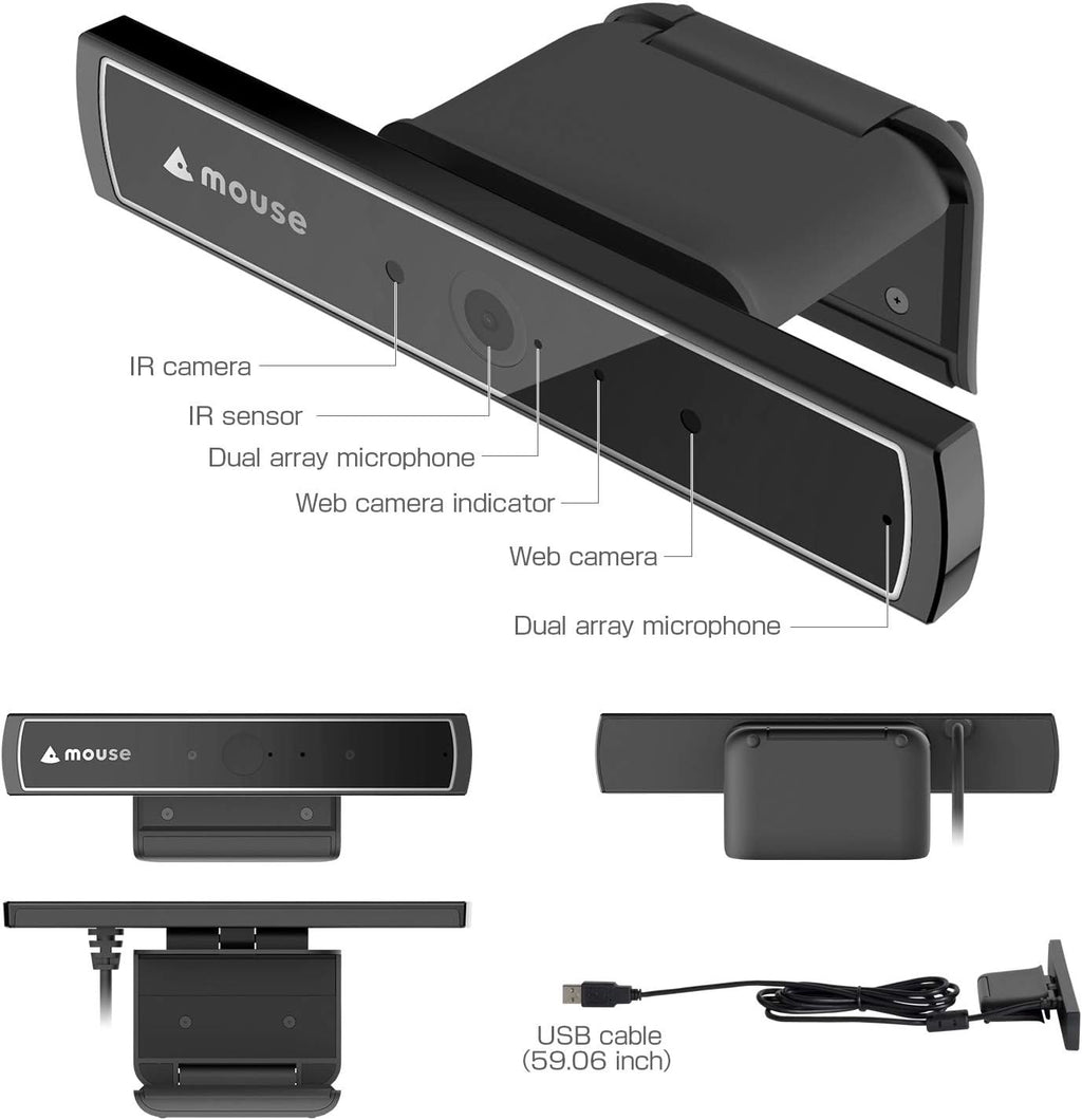 Facial Recognition Webcam Dual Mic IR USB2.0 Pack of 2 K895