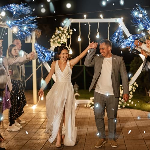 24 Pcs Lighted Wedding Wands White Tinsel L206