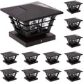 12 Pack Black Solar Powered Post Cap Light R77824