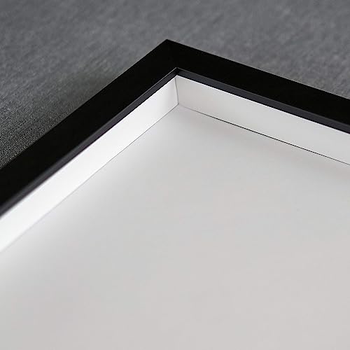 Charcoal Black Solid Wood Shadow Box Picture Frame with UV Acrylic W30361