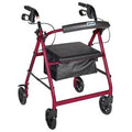Red 6 Wheels Rollator with Padded Seat V863992