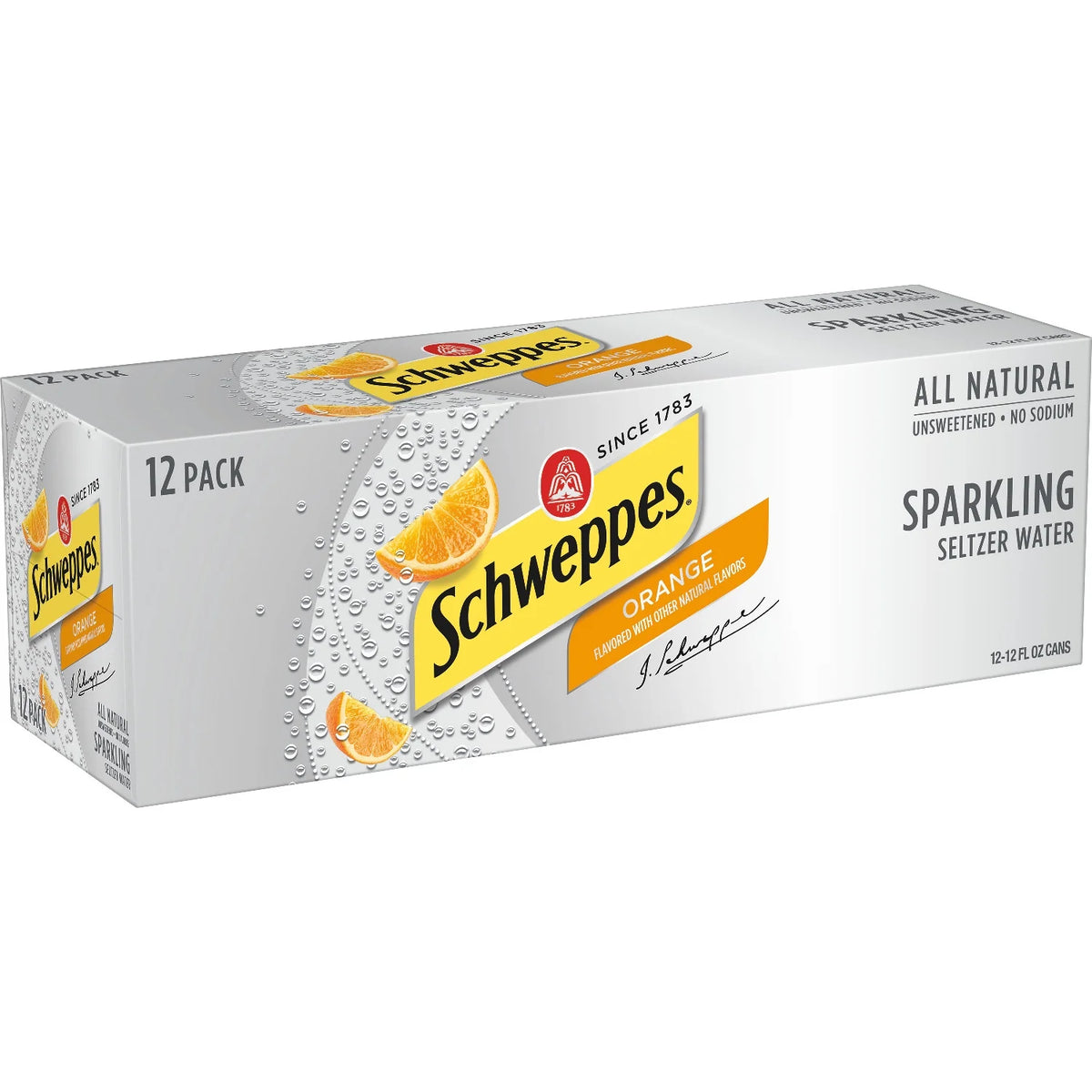 Orange Sparkling Seltzer Water, 12 fl oz cans, 12 pack B5919