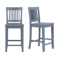 Steel Blue Wood Counter Stool Set of 2 T980