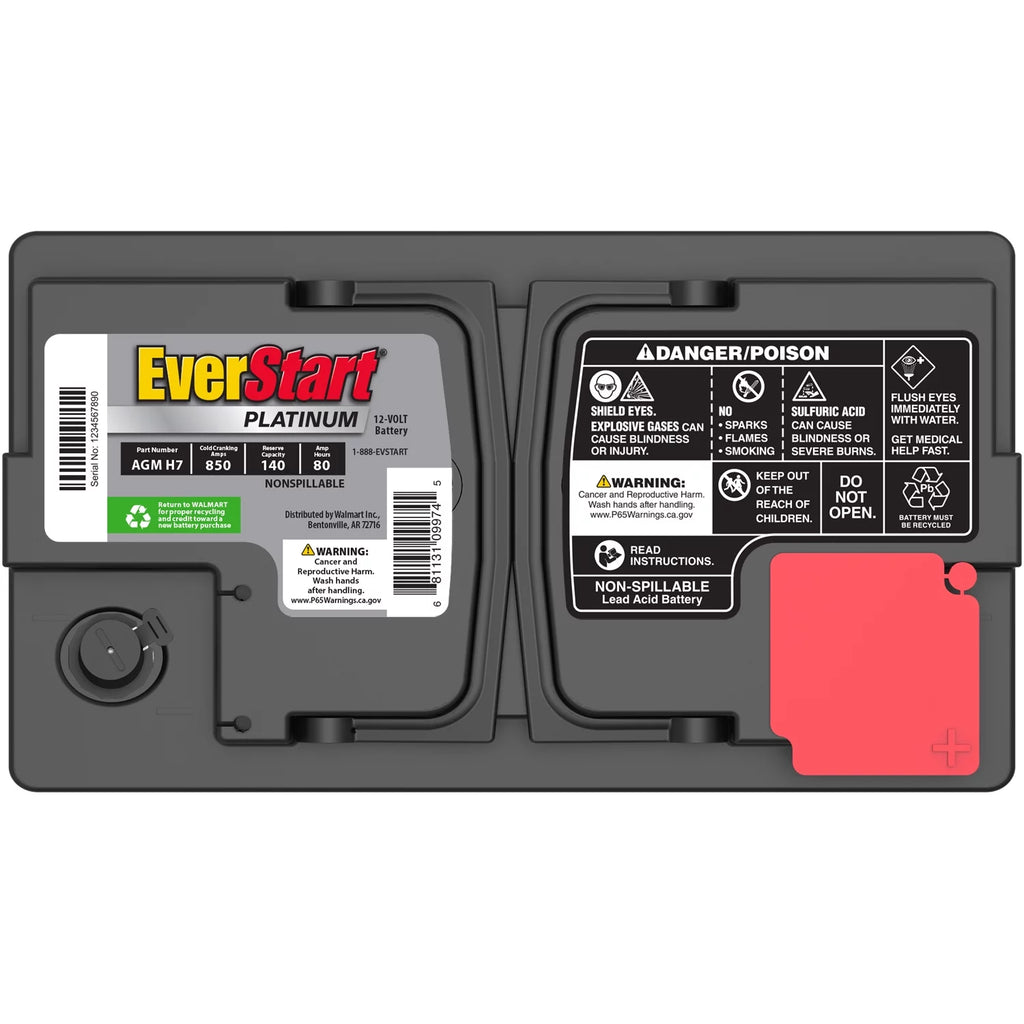 AGM Automotive Battery, Group Size H7 / LN4 / 94R 12 Volt, 800 CCA 140 RC K149913