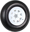 14" White Spoke Trailer Wheel with Bias ST205/75D14 Tire Mounted Z31306
