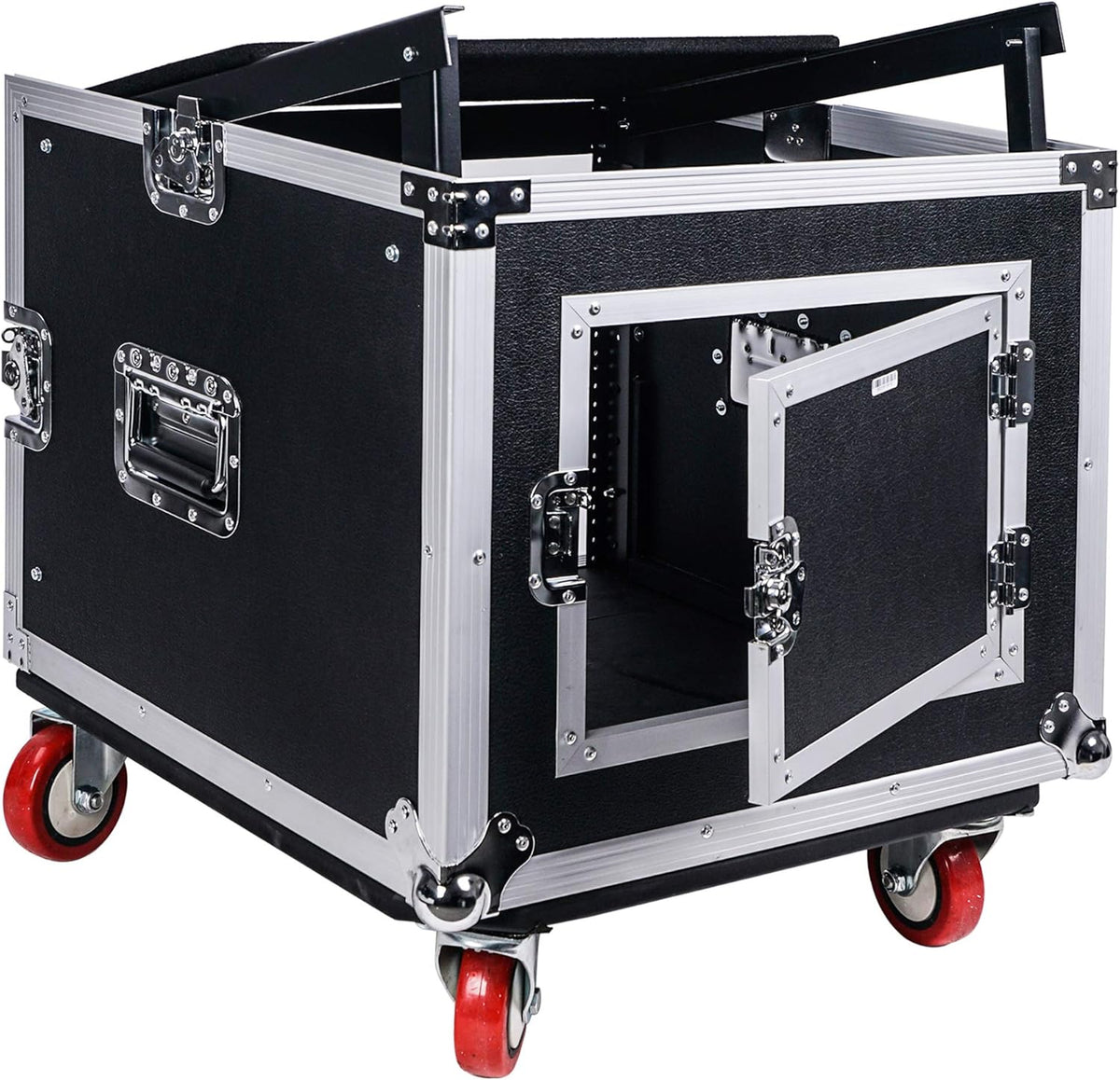 8U PA DJ Pro Audio Rack Case with 13U Slant Mixer Top and Casters W14745
