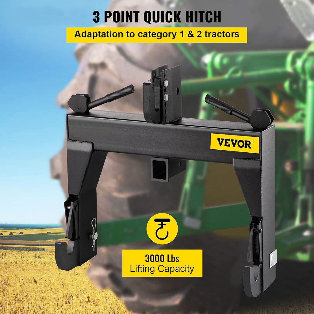 Black 3-Point Quick Hitch with 3000 LBS Lifting Capacity F453735