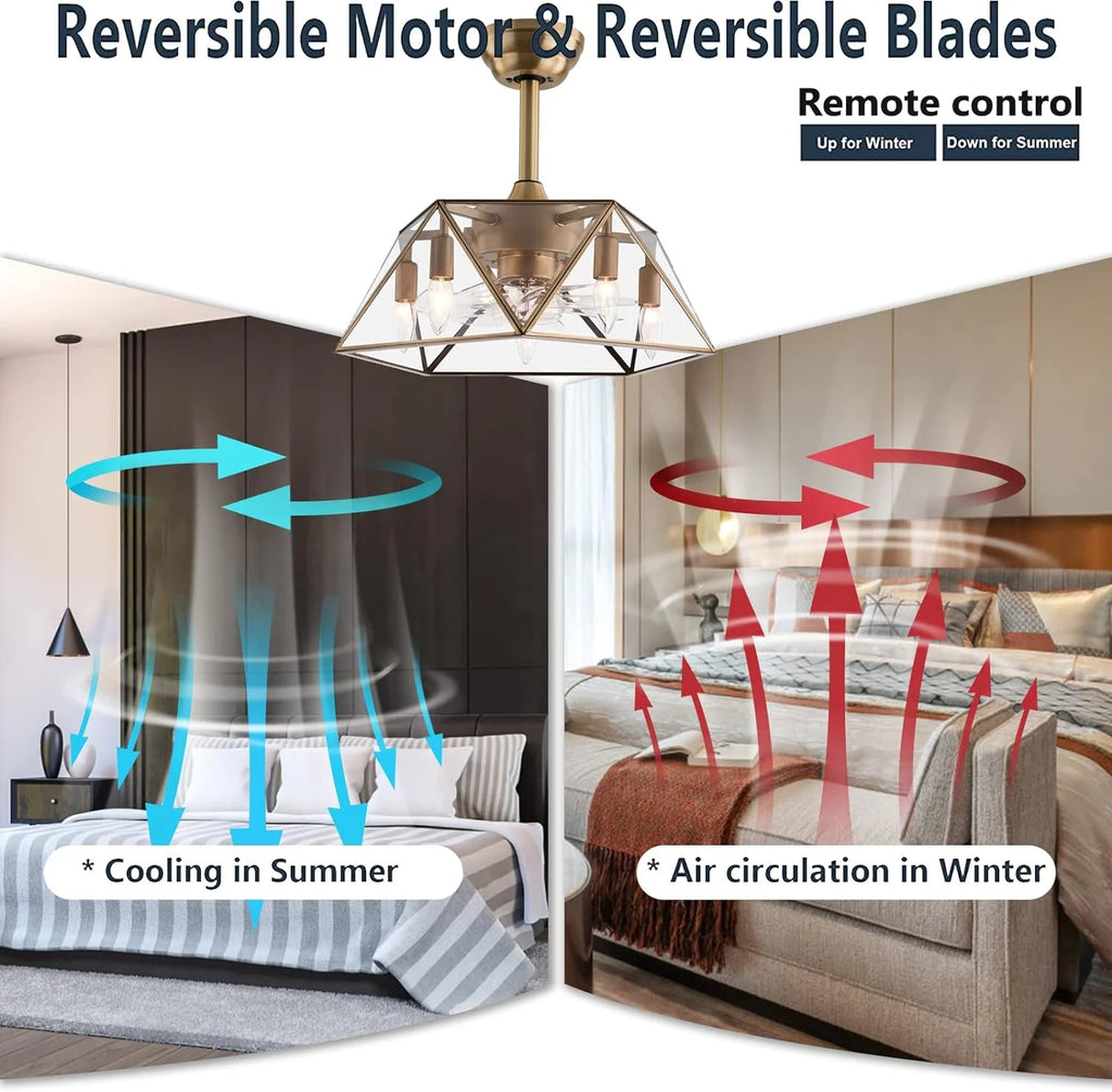 18.5'' Caged Ceiling Fan with Lights Remote Control G834466