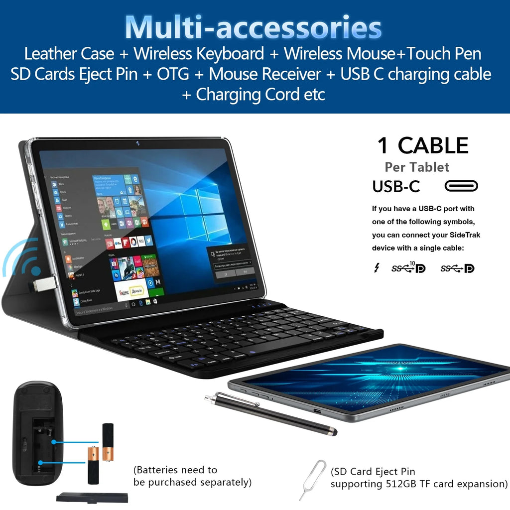 10.1 inch 128GB Android 12 Tablet with Keyboard N764972
