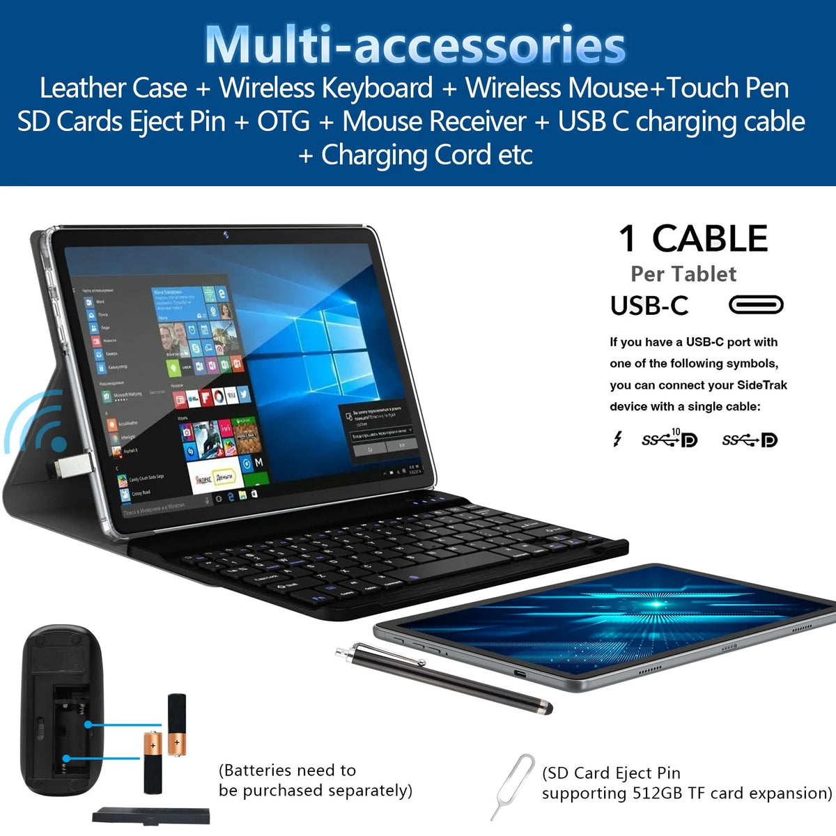 10.1 inch 128GB Android 12 Tablet with Keyboard N764972