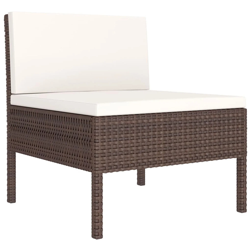 12 Piece Brown Poly Rattan Sectional Outdoor Furniture Set R96772
