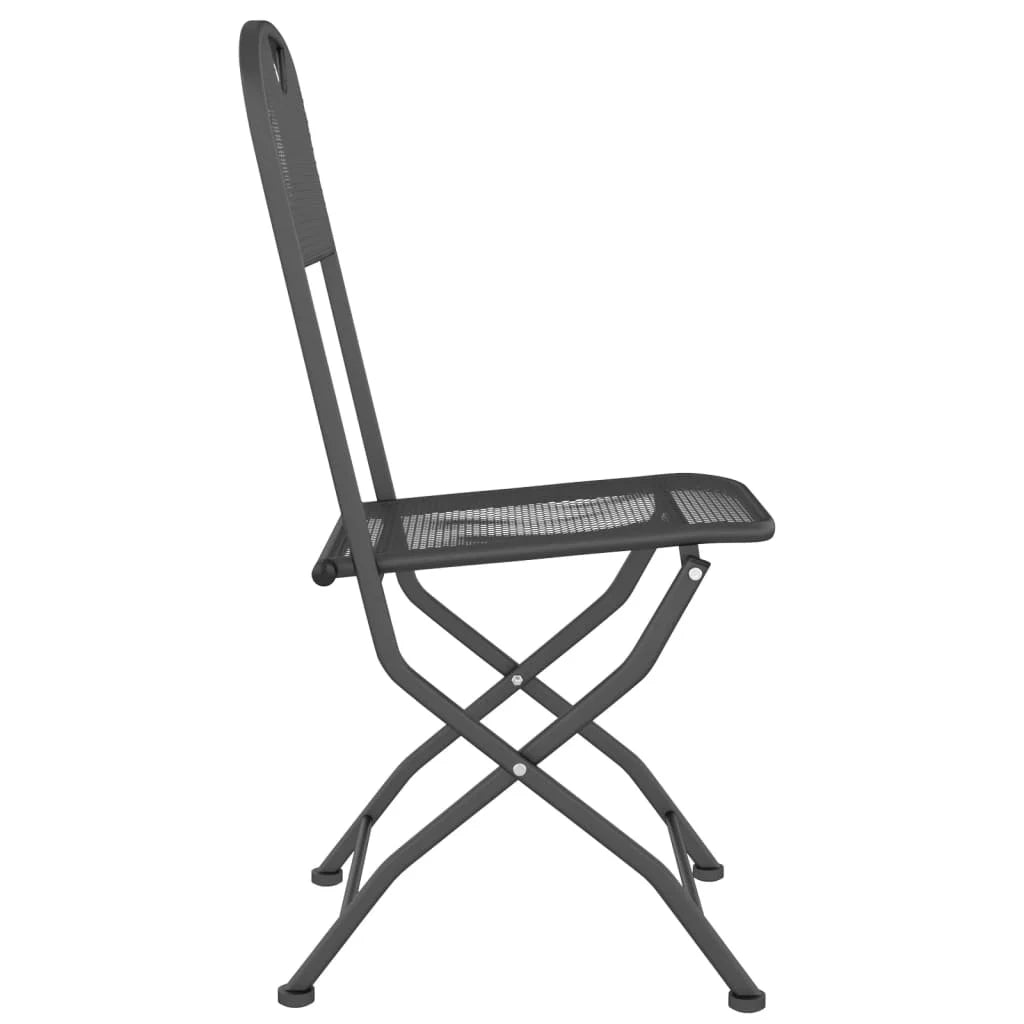 Folding Patio Chairs 4 pcs Metal Mesh Anthracite I315187