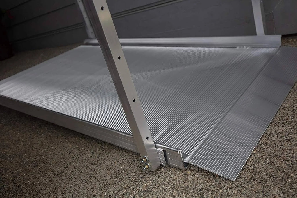 Portable Solid Surface Mobility Ramps with Two-Line Handrails - 3 Foot Z359