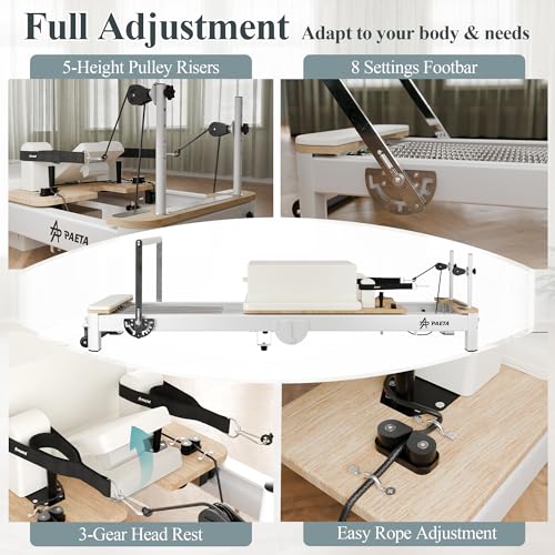 92” White Foldable Aluminum Pilates Reformer C381459