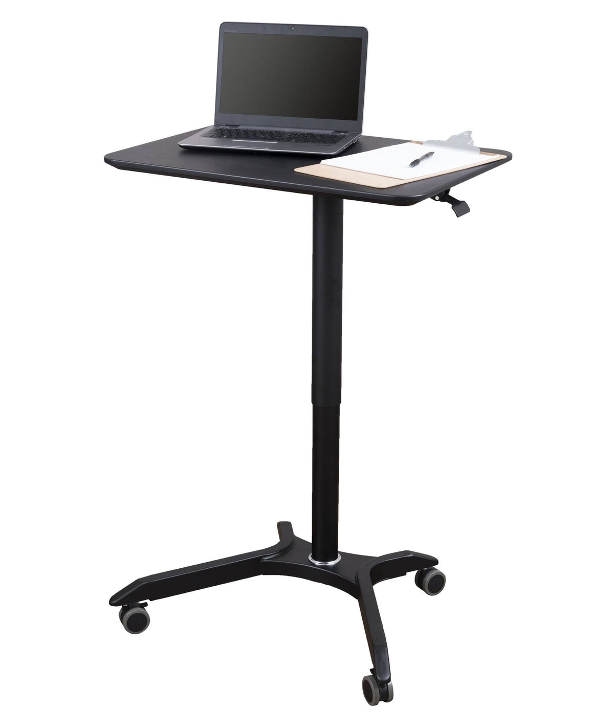 Pneumatic Adjustable Height Rolling Mobile Laptop Standing Desk Cart M492215