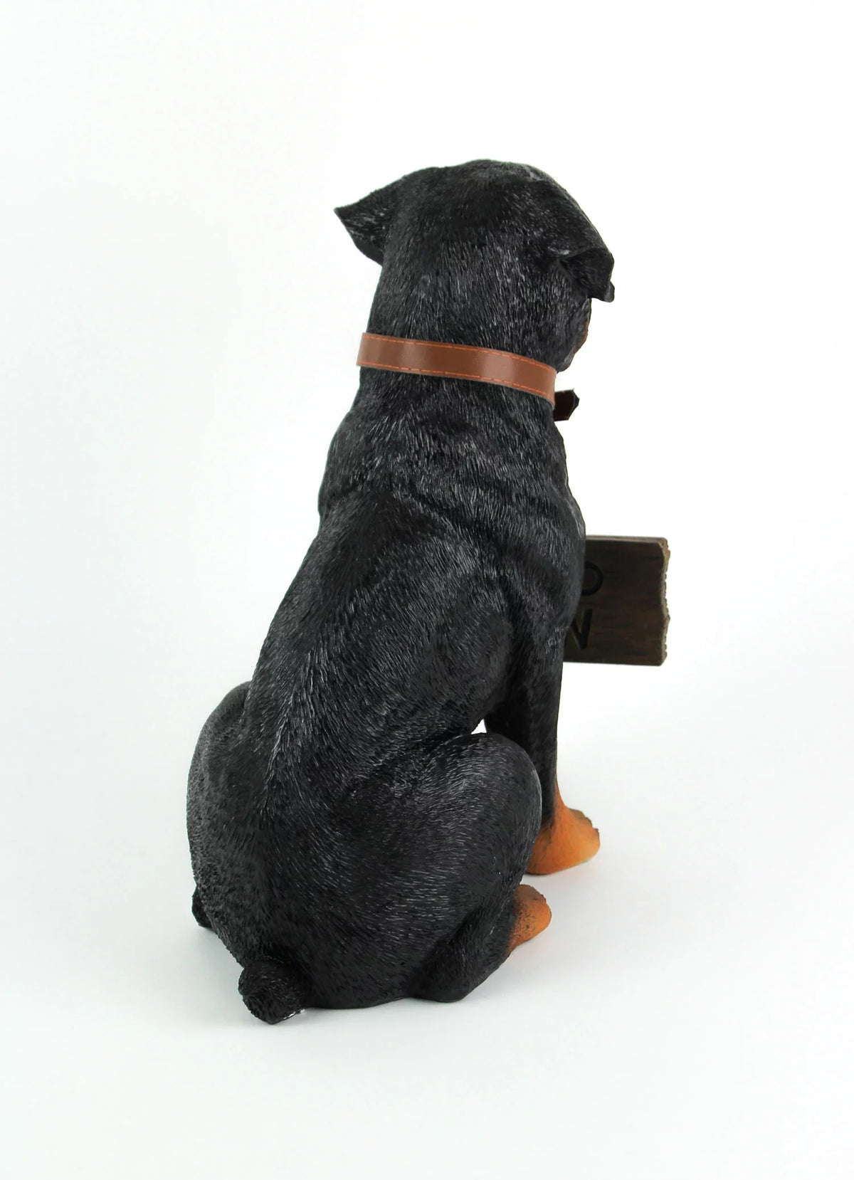 Rottweiler Indoor Outdoor Statue with Reversible Message Sign D880