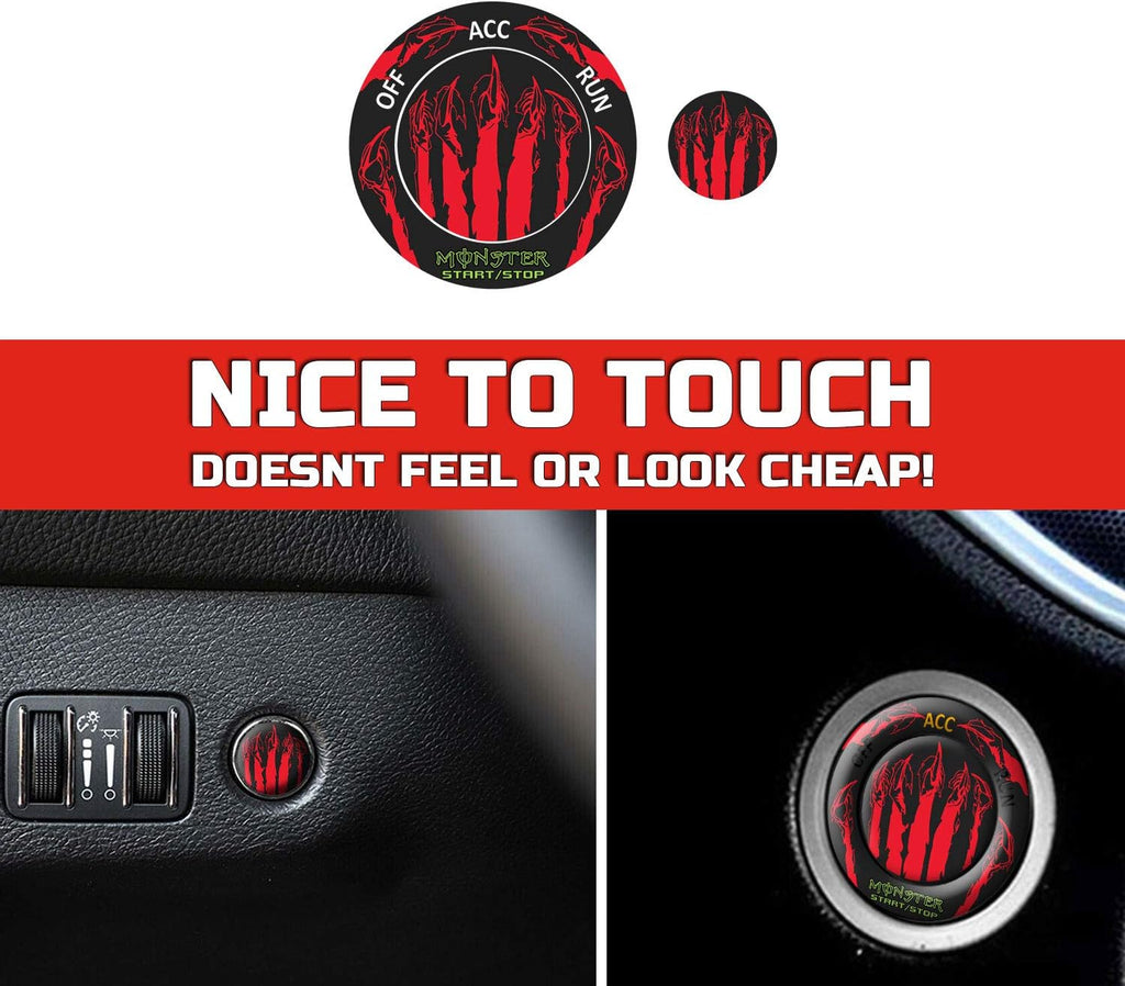 Engine Start Stop Button Overlay Ruby Red Sticker Emblem J274