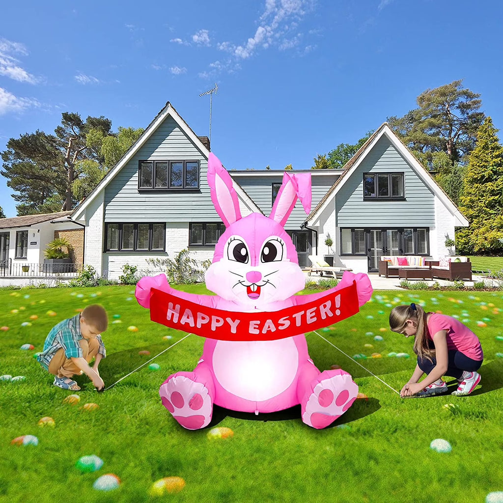 Easter Inflatable Bunny Yard Decorations with LED Lights N2544