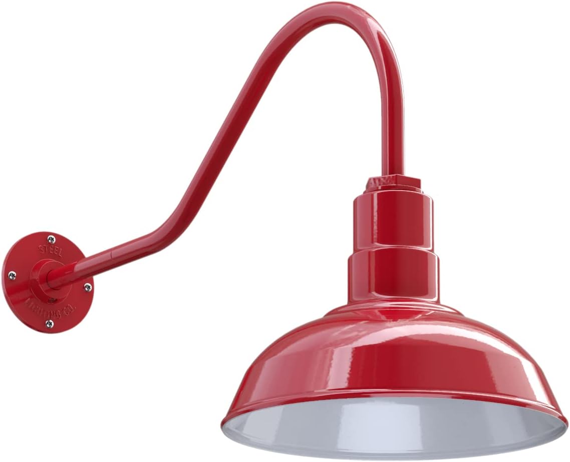 12 inch Dome Gooseneck Outdoor Wall Mounted Barn Light P8431