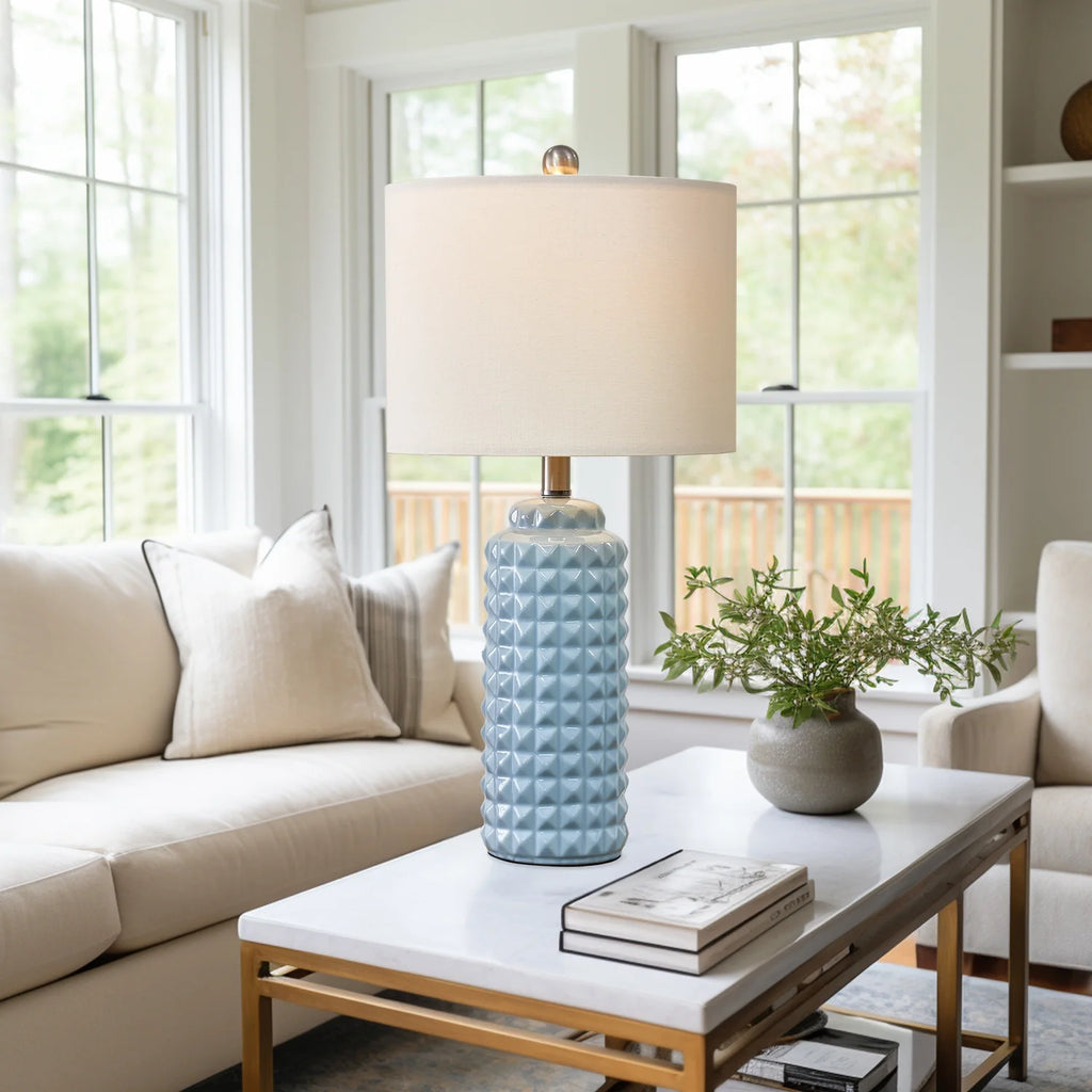 Light Blue 24.5" Ceramic Table Lamp Set of 2 Z18752