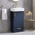 Blue 1 Door 1 Drawer Bathroom Vanity with Sink O457313