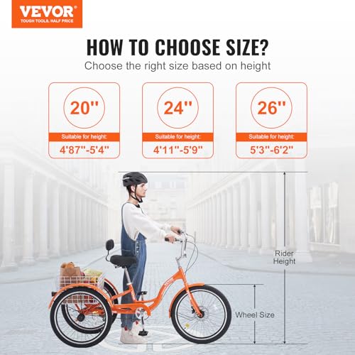 24 Inch Aluminum Alloy Three-Wheeled Tricycle (Orange) J541731