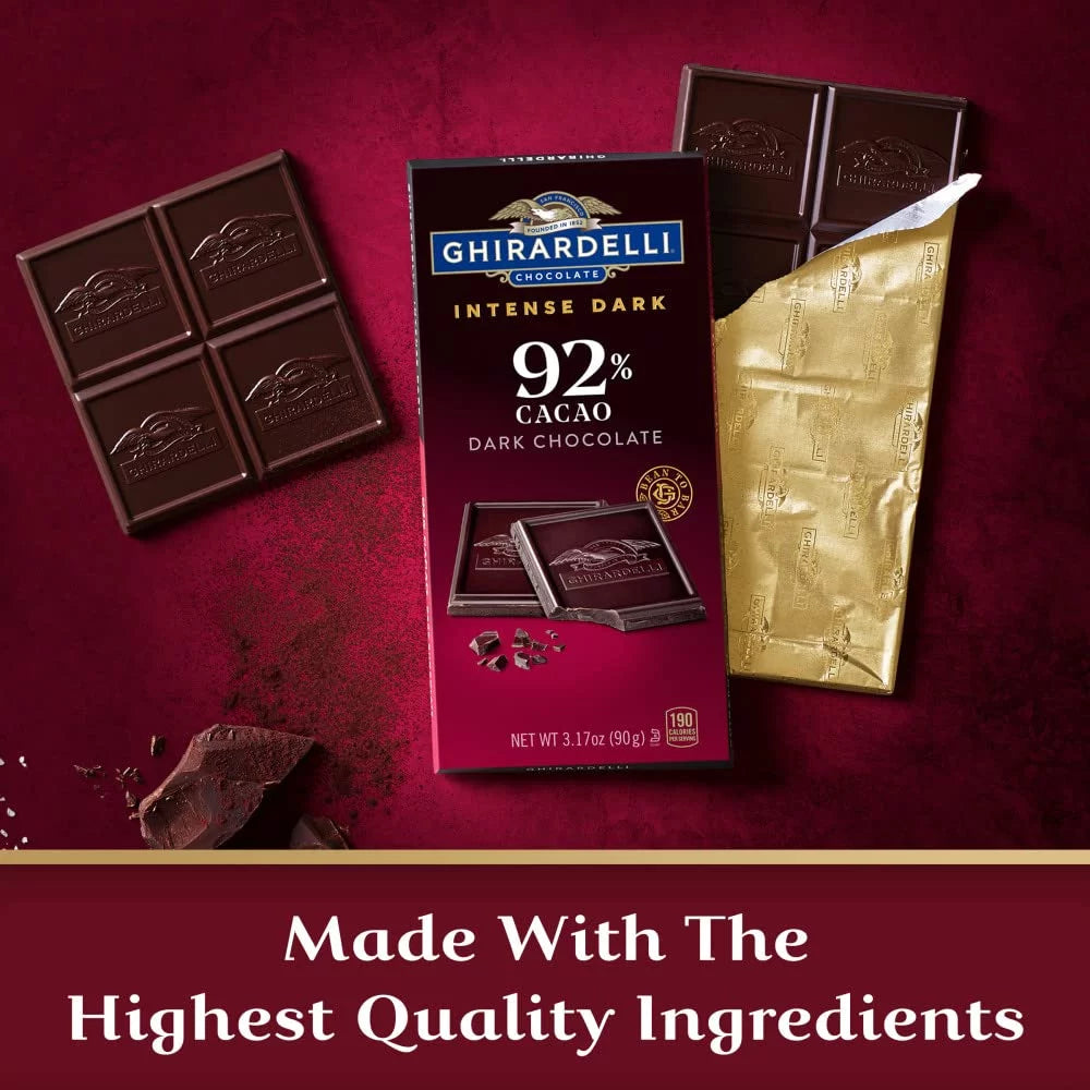 92% Cacao Dark Chocolate Bar, 3.17 Oz (Pack Of 12) H5765