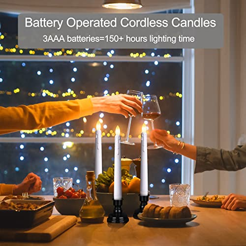 6PCS Flameless Taper Candles with Remote, 8 Inch Battery Operated LED Window Candle Lights (Ivory) Z796186