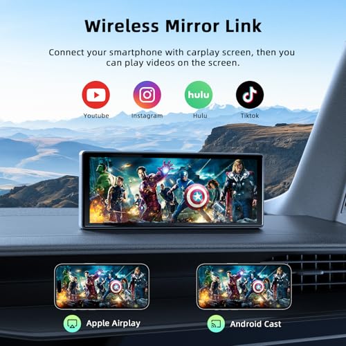 9.26-inch Wireless CarPlay Screen with GPS Navigation, Bluetooth, Touch Screen P295