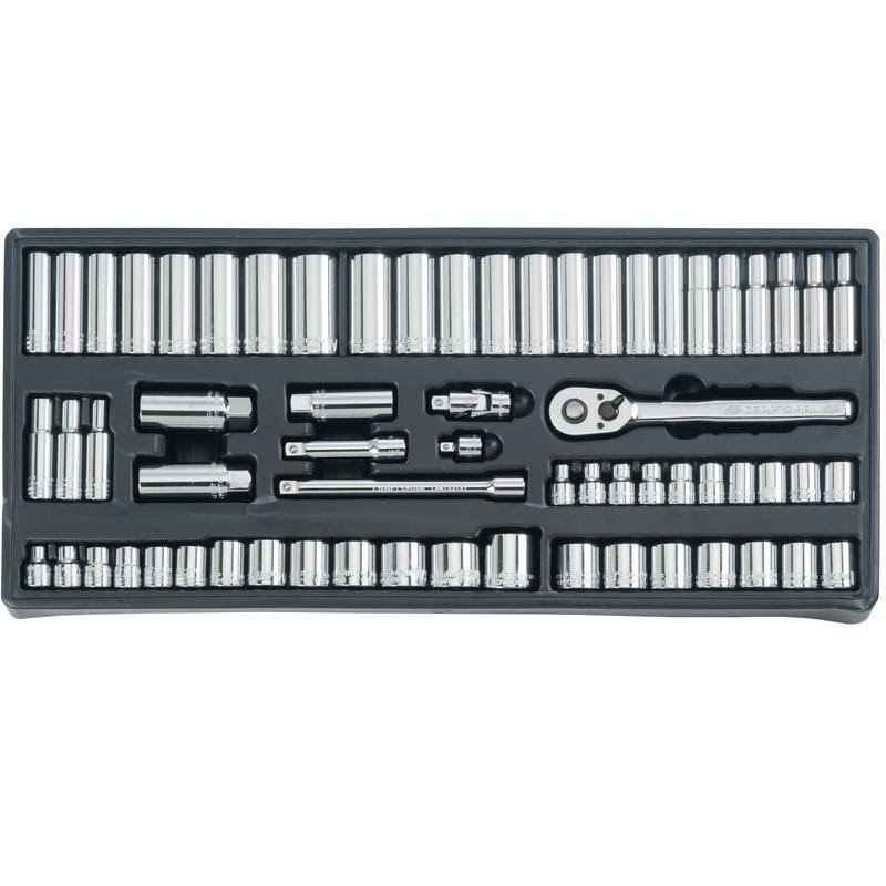 1/4, 3/8 and 1/2 in. Drive Metric and SAE 6 and 12 Point Mechanic's Tool Set 308 pc. R6137