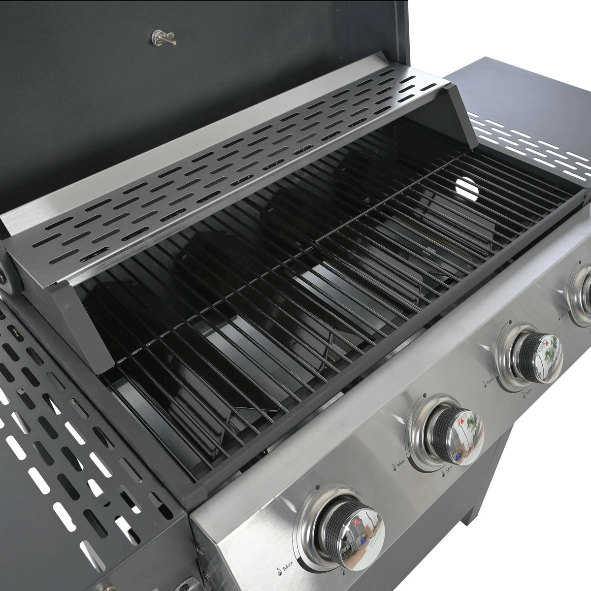 Stainless Steel 4-Burner Gas Grill with Porcelain-Enamel Cooking Grates X659