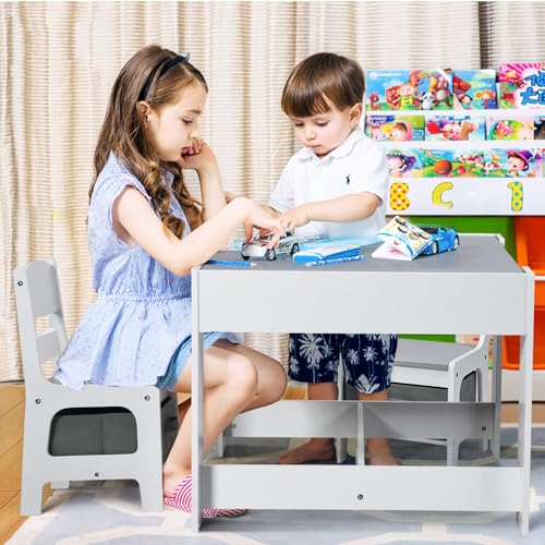 Pink Kids Table and Chair Set with Storage O89029