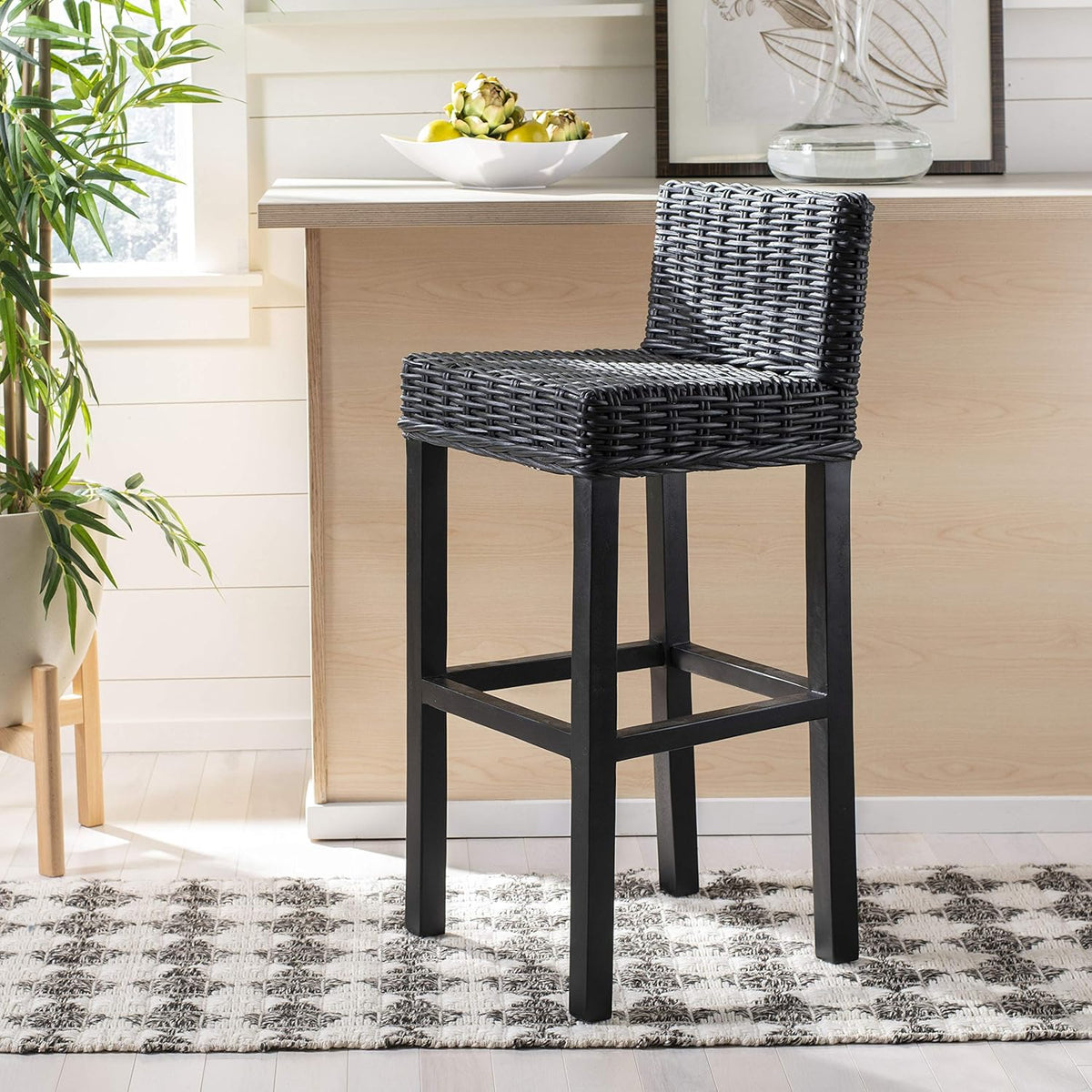 Cappuccino Wicker Bar Stool S7165