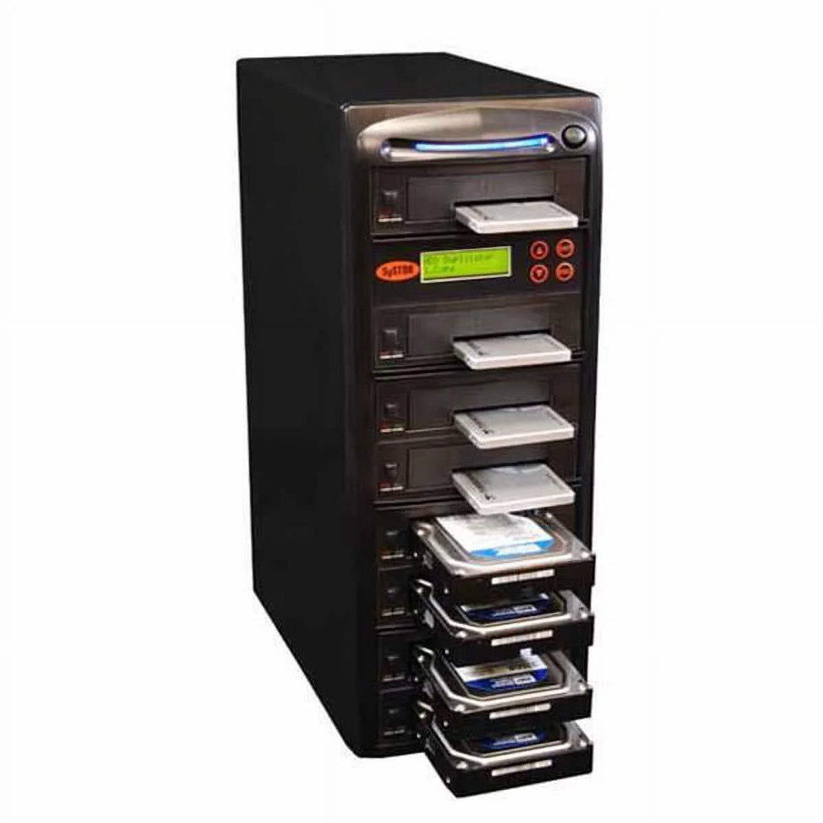 1-7 SATA 2.5 & 3.5 in. Dual Port Hot Swap Hard Disk & Solid State Drive Duplicator & Sanitizer D1350