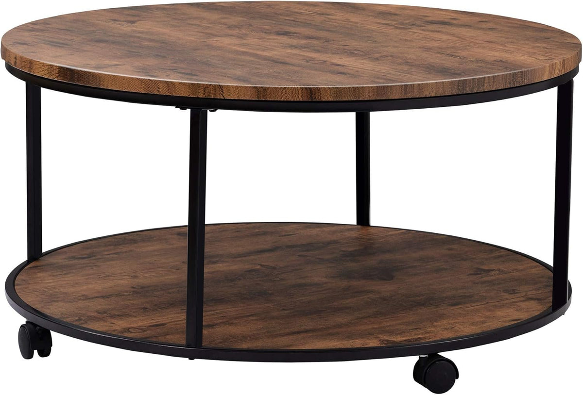 Round Coffee Table with Caster Wheels X890