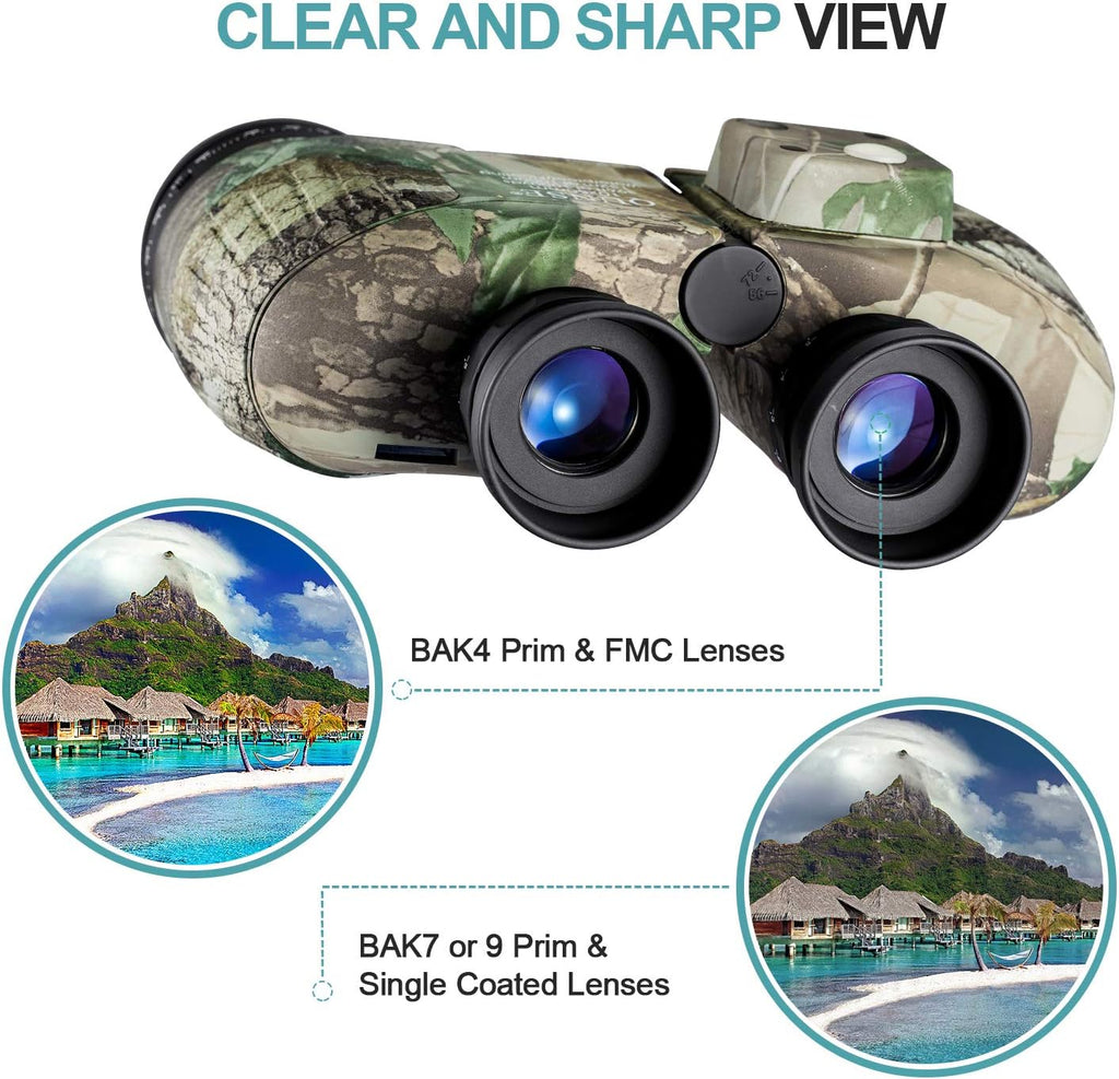10x50 Camouflage Binoculars with Compass and Rangefinder B12091