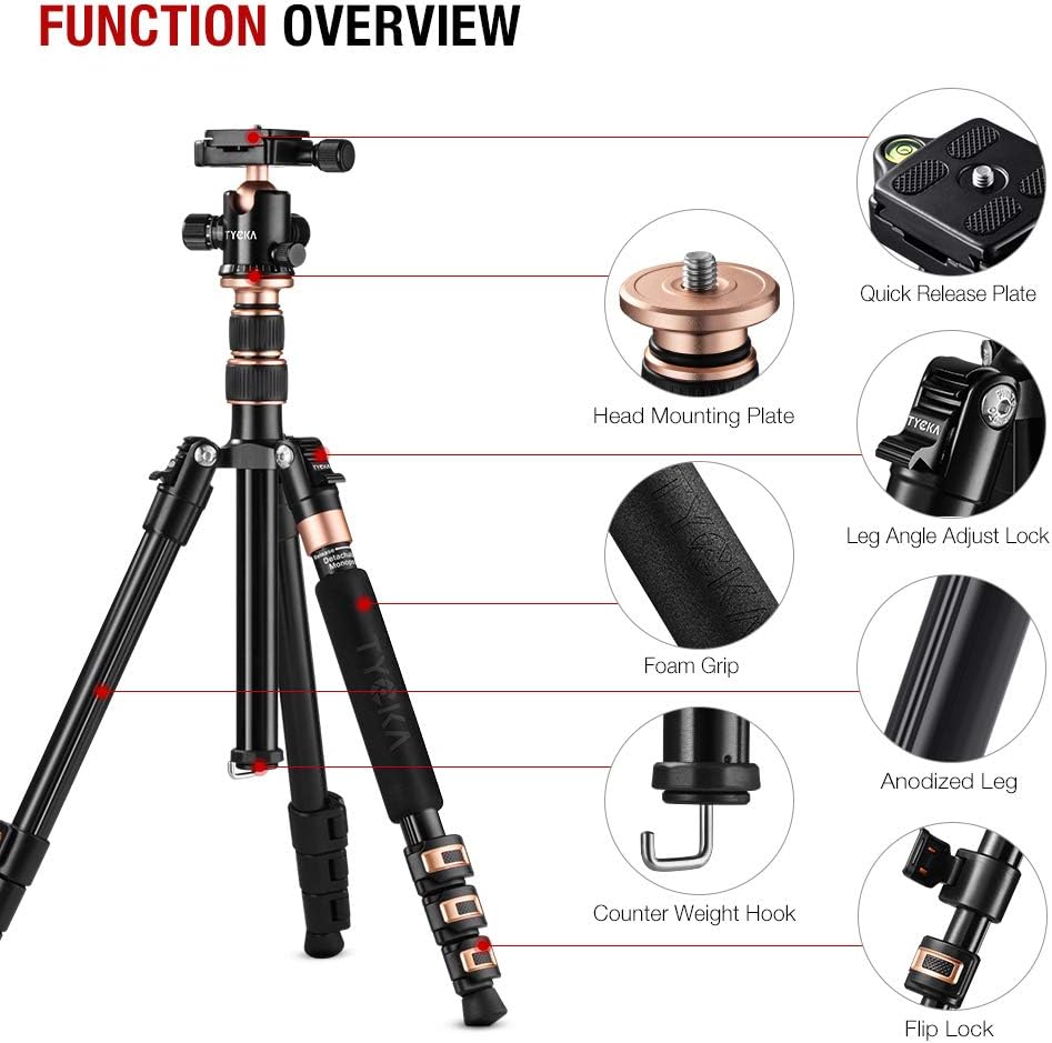 56” Aluminum Camera Tripod with Ball Head and Carry Bag A6295