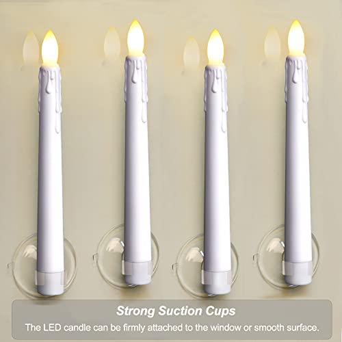6PCS Flameless Taper Candles with Remote, 8 Inch Battery Operated LED Window Candle Lights (Ivory) Z796186