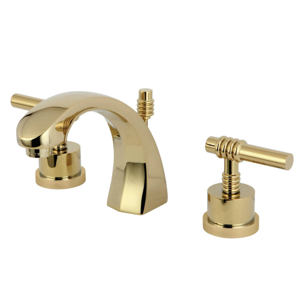 Polished Brass Two Handle Widespread Lavatory Faucet with Pop-Up J511
