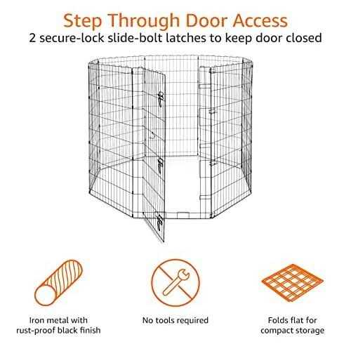 Foldable Metal Pet Dog Exercise Fence Pen with Gate G894201