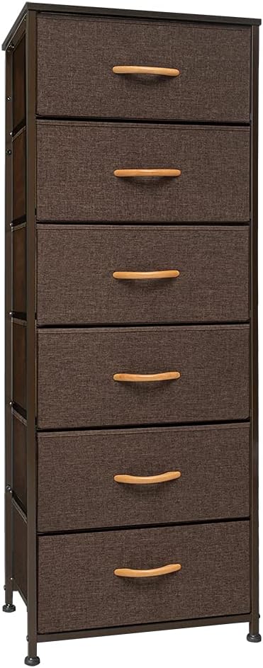 Gray 6 Drawer Fabric Storage Tower F985